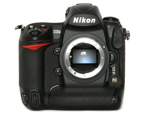 Nikon D3x DSLR camera without lens on white background