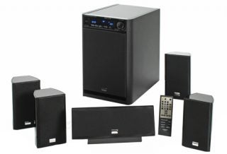 Onkyo HTX-22HD + SKS11 surround sound system with subwoofer and remote.