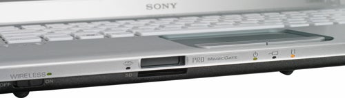 Close-up of Sony VAIO VGN-NW11S/S laptop's side ports.