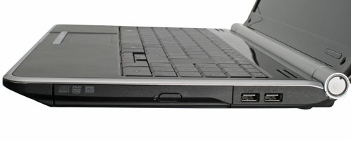 Side view of Packard Bell EasyNote TJ65 laptop showing ports.