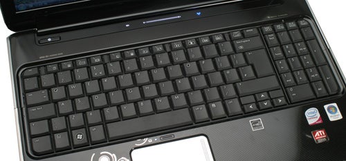 HP Pavilion dv6-1240ea laptop keyboard and partial view of screen.