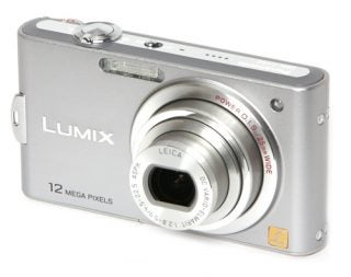 Panasonic Lumix DMC-FX60 digital camera on white background.