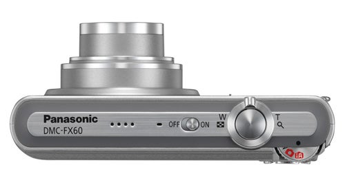 Top view of Panasonic Lumix DMC-FX60 digital camera.