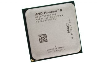 AMD Phenom II X4 965 Black Edition processor on white background.