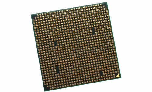 AMD Phenom II X4 965 CPU underside with gold contact pins