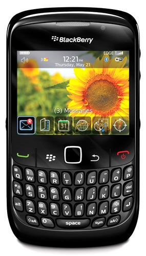 BlackBerry Curve 8520 smartphone on white background.