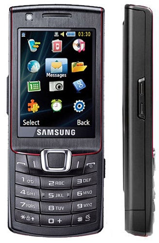 Samsung Lucido S7220 phone with display screen and side view.