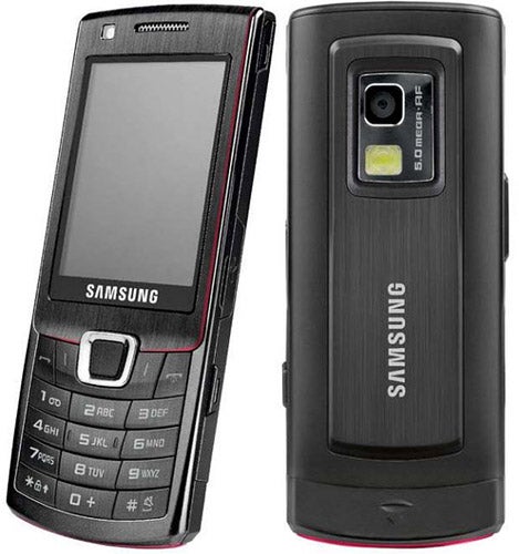 Samsung Lucido S7220 mobile phone front and back view.