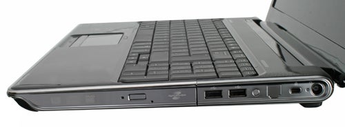 HP Pavilion dv6-1210sa laptop showing ports and side profile.