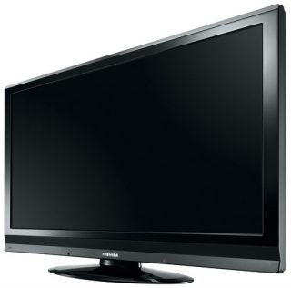 Toshiba Regza 32AV615D 32-inch LCD television on a stand.