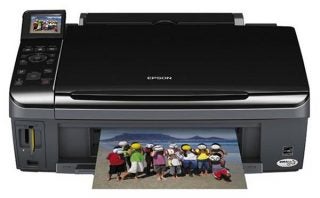 Epson Stylus SX415 inkjet printer with a printed photo.