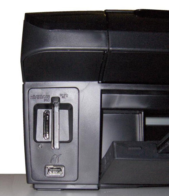 Epson Stylus SX415 printer showing memory card slots.