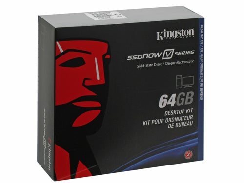 Kingston SSDNow V Series 64GB desktop kit packaging.