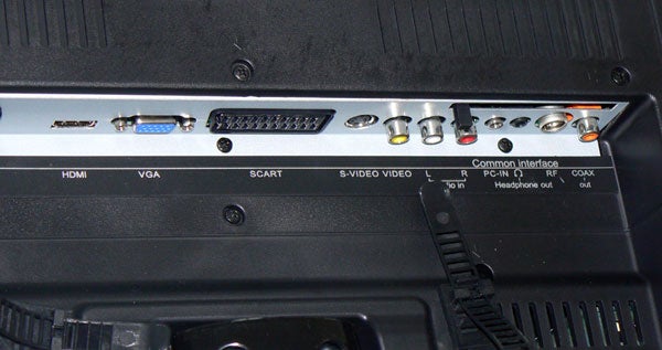Back panel of Cello C1973F LCD TV showing ports and connections.