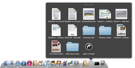 Mac OS X 10.6 Snow Leopard desktop with open documents preview.