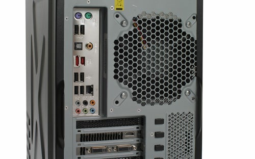 Rear view of PC Specialist Vortex i950 gaming PC.