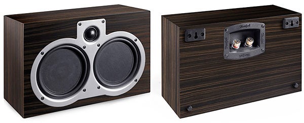 Front and back views of Teufel System 5 speakers.