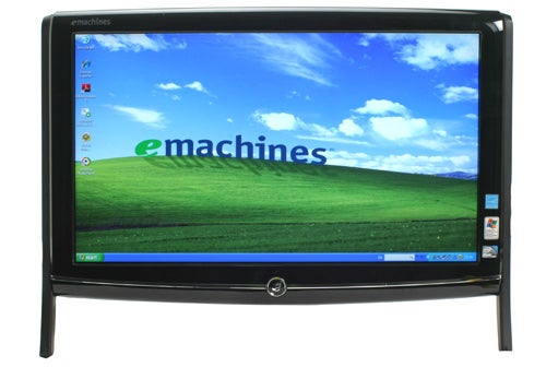 eMachines EZ1600 All-In-One PC displaying desktop screen.