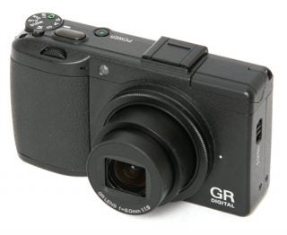 Ricoh GR Digital III compact camera on white background.