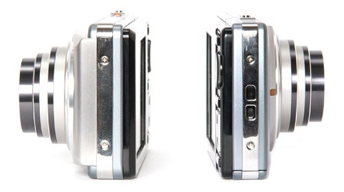 Olympus mju-7010 camera from side and top views.
