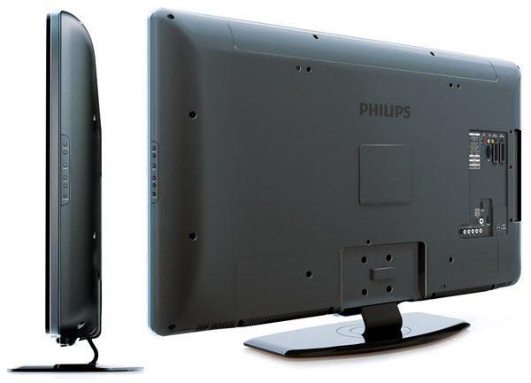 Philips 42PFL7404 42-inch LCD TV side and back view.