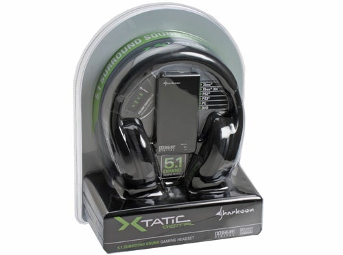 Sharkoon X-Tatic Digital 5.1 gaming headset in packaging.