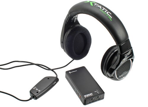 Sharkoon X-Tatic Digital V3 headset with microphone and control box.