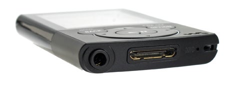 Close-up of Sony Walkman NWZ-E443 4GB's ports and controls