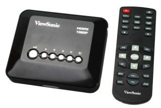 ViewSonic VMP30 Digital Media Player with remote control.