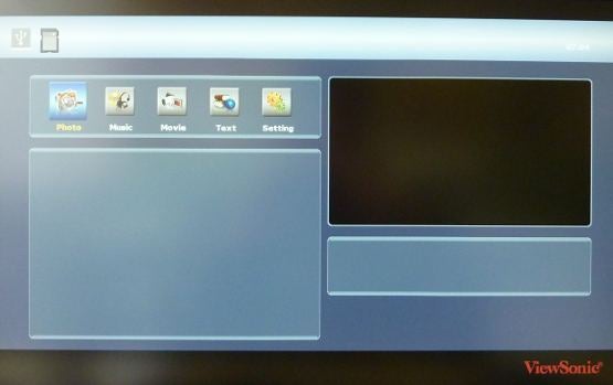 ViewSonic VMP30 media player interface screen.