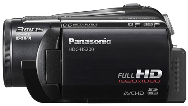 Panasonic HDC-HS200 camcorder with Full HD label.
