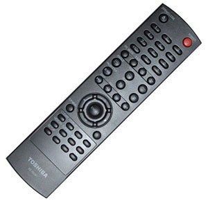 Toshiba XDE600 DVD player remote control.