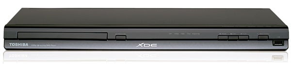 Toshiba XDE600 Upscaling DVD Player front view.