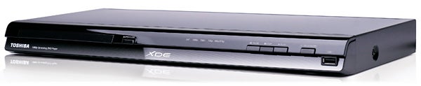 Toshiba XDE600 Upscaling DVD Player on white background.