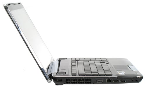 Toshiba Satellite A500-11U laptop with screen open.