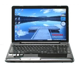Toshiba Satellite A500-11U laptop with screen displaying desktop.