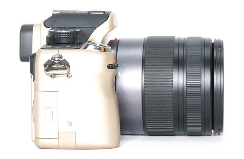 Panasonic Lumix DMC-GH1 camera with lens on white background.