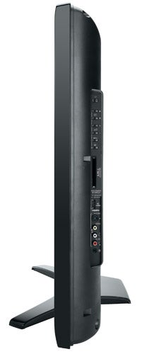 Side view of Toshiba Regza 46-inch LCD TV showing ports.