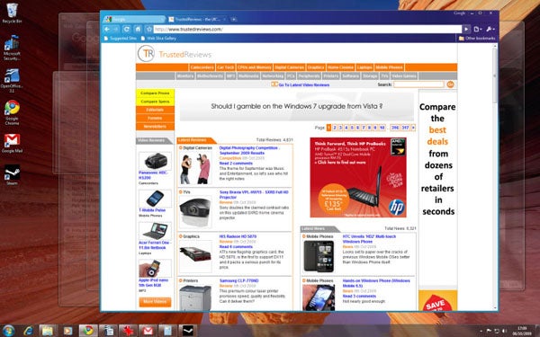 Screenshot of a Windows 7 desktop showing a product review website.