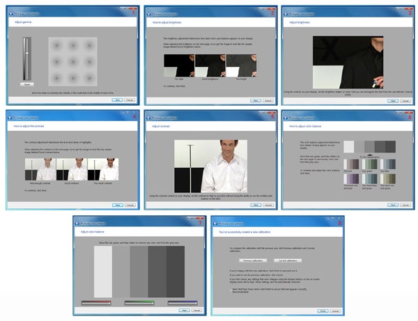 Screenshots of a Windows 7 performance review presentation.