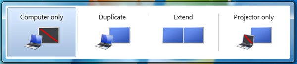 Windows 7 display settings options for multiple monitors.