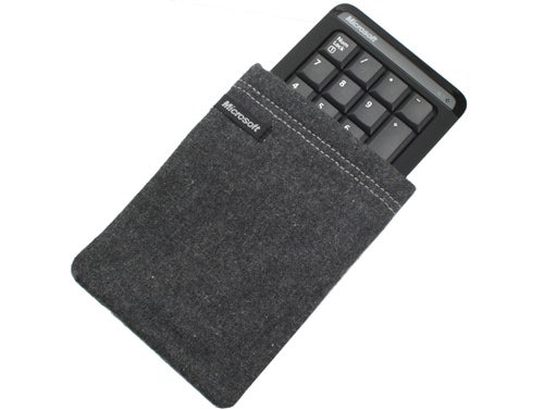 Microsoft Bluetooth Mobile Keyboard 6000 in protective sleeve.