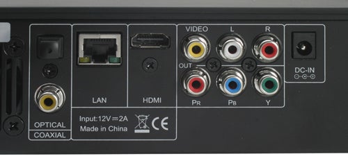 Rear connectivity panel of ACR-PV73100 Playon!HD Media Player.