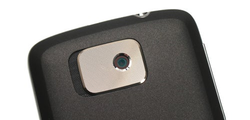 Close-up of HTC Touch2 smartphone camera and texture.