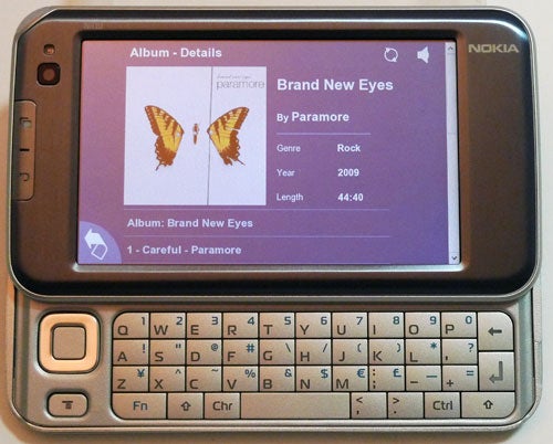 Nokia smartphone displaying album details for Paramore's 