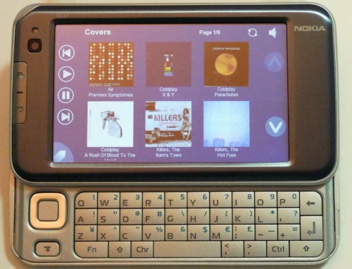 Nokia smartphone displaying music player application.
