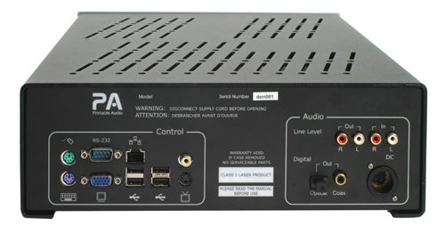 Pinnacle Audio Folio back panel with connectivity ports.