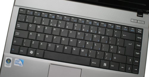 Medion Akoya E3211 laptop keyboard close-up view.