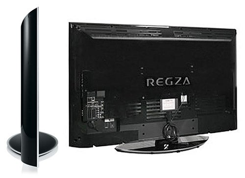 Toshiba Regza 46SV685D LED backlit LCD TV front and back view.