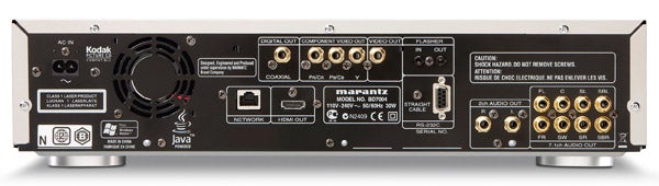 Rear view of Marantz BD7004 Blu-ray player showing connections.
